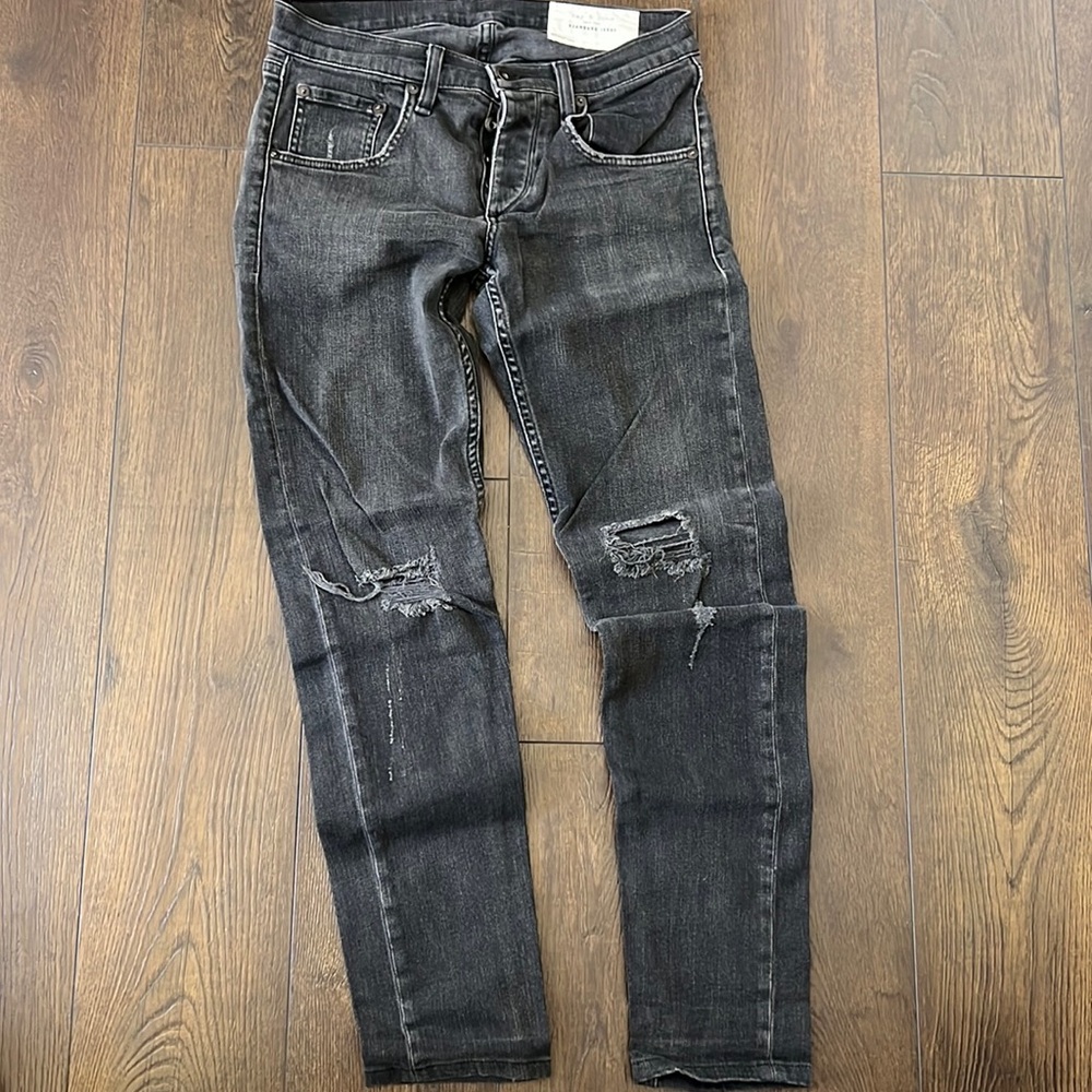 Rag and bone distressed black jeans men’s 30 fit 1
